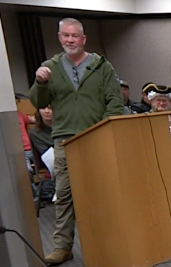 Former Moose Lake Police Chief Darren Juntunen. Video still from Moose Lake City Council meeting, Nov. 8, 2023