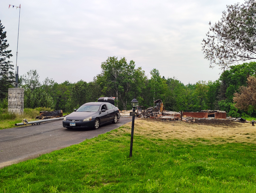 Remains of Adam Wolf's house, July 20, 2025. Credit: John Ramos
