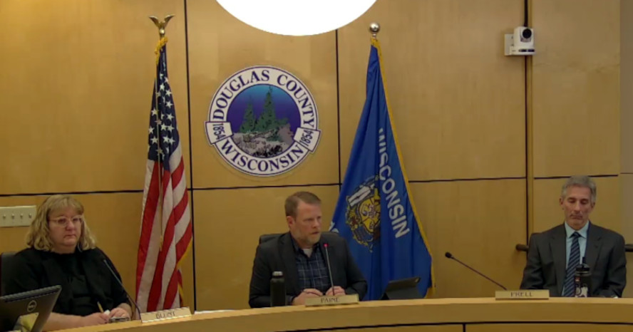 Superior City Clerk Heidi Blunt, Mayor Jim Paine, and Attorney Frog Prell at the Nov. 4, 2025 Council meeting.