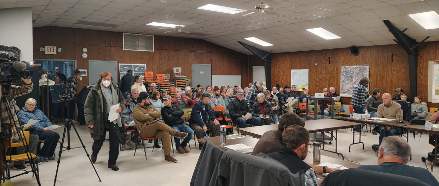 Lakewood Township residents arrive for the board meeting, Nov. 19, 2025. Credit: John Ramos