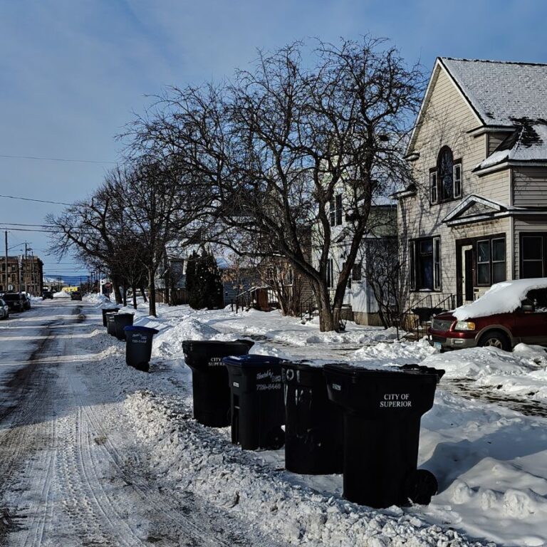 Trash day in Superior, Dec. 15, 2025. Credit: John Ramos