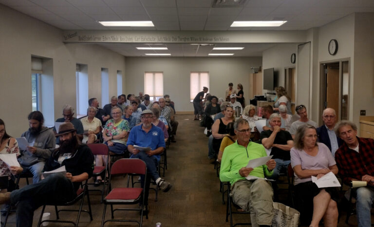 Audience at Crystal Bay Township Board meeting, July 30, 2024. Credit: John Ramos