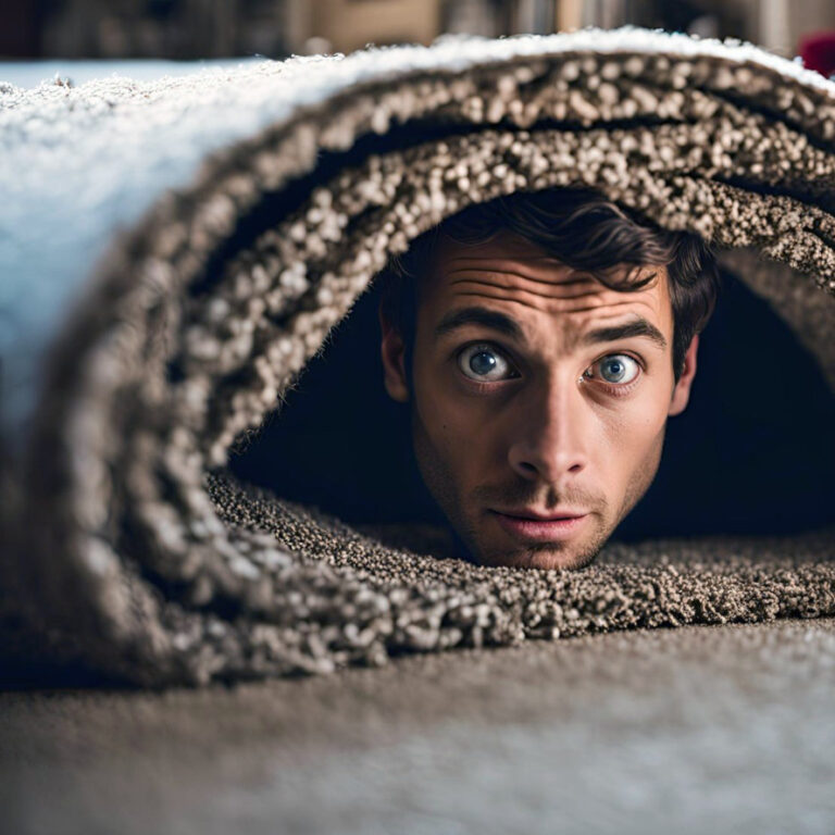 Alleged thief rolls self up in carpet to evade capture